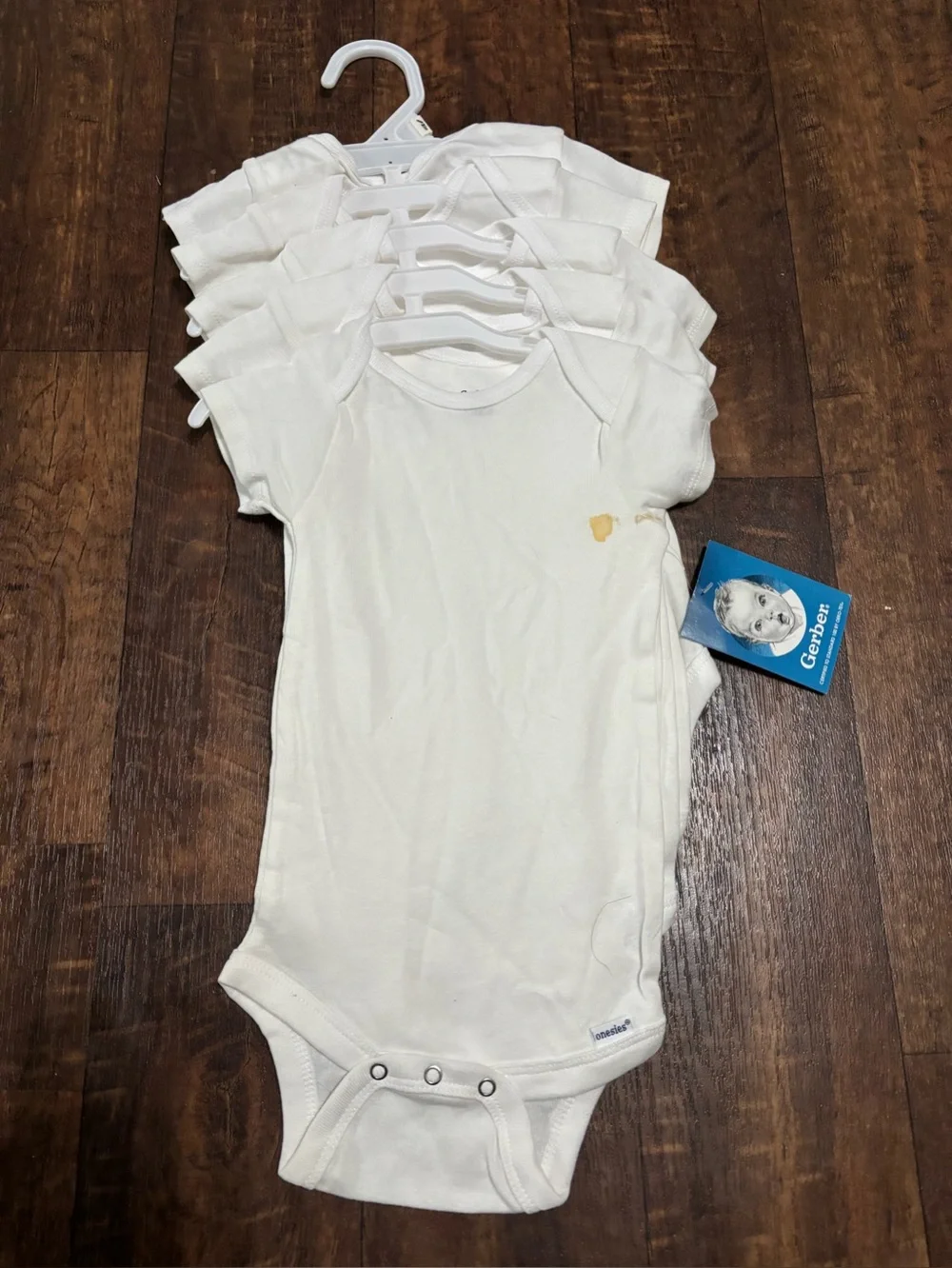 GERBER NWT White Short Sleeve Onesies 100% Cotton 15 Pcs For Babies 6-9 Months .